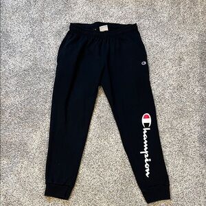 Champion Black Sweatpants with Logo